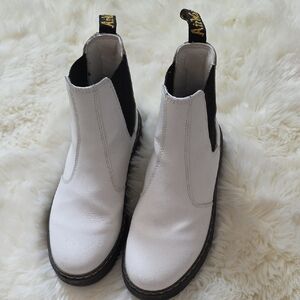 White Leather Ankle Boots